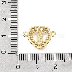 Religion Brass Micro Pave Clear Cubic Zirconia Connector Charms&nbsp;KK-G602-07G-13