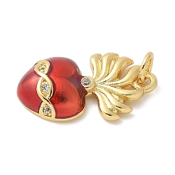 Brass Micro Pave Cubic Zirconia Pendants&nbsp;KK-K298-49G
