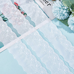 Cotton Hollow Embroidered Lace Trim&nbsp;SRIB-WH0011-052