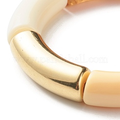 Chunky Curved Tube Beads Stretch Bracelet for Teen Girl Women&nbsp;BJEW-JB06991-02