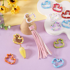12Pcs Spray Printed Alloy Spring Gate Rings&nbsp;FIND-TA0009-96