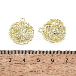 Alloy Rhinestone Pendants Round Charms&nbsp;RB-CBA7D90-04G-A