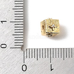 Brass Micro Pave Cubic Zirconia Beads&nbsp;KK-D262-06G-03