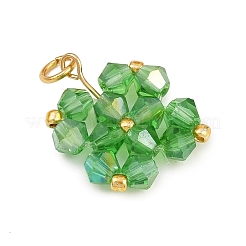 5Pcs 5 Colors Transparent Glass Beads Pendants&nbsp;PALLOY-JF04465-01