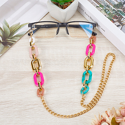 1Pc Acrylic with Alloy Oval Link Chains Neck Strap for Eyeglasses&nbsp;AJEW-CN0003-60C