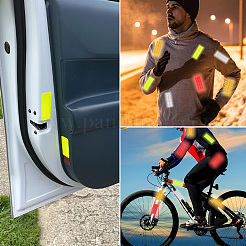 60Pcs 3 Colors PET Plastic Reflective Stickers&nbsp;DIY-SP0004-36