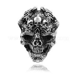 Alloy Rhinestone Adjustable Statement Cuff Open Rings for Men&nbsp;FS-WG8D7BC-01