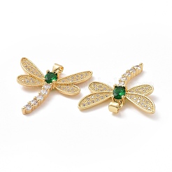 Brass Cubic Zirconia Pendants&nbsp;ZIRC-I062-16G
