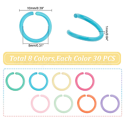 240Pcs 8 Colors Zinc Alloy Open Jump Rings&nbsp;FIND-PH0009-22
