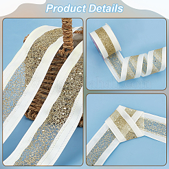 10 Yards Hot Stamping Polyester Satin Ribbons&nbsp;SRIB-WH0011-169C