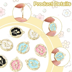 8Pcs 4 Colors Alloy Enamel Pandants&nbsp;ENAM-FS0002-22