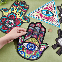 4Pcs 4 Style Computerized Embroidery Cloth Self Adhesive Sequins Patches&nbsp;DIY-AR0002-42