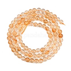 Natural Citrine(Heated) Beads Strands&nbsp;G-L659-A01-4mm