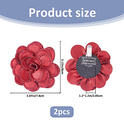 2Pcs Flower Polyester Shoe Buckle Clips&nbsp;DIY-FH0010-56C