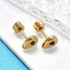 Ion Plating(IP) 304 Stainless Steel Teardrop Stud Earrings&nbsp;EJEW-A118-19G-02