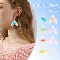 DIY Fish Tail Resin Pendants Dangle Earring Making Kits&nbsp;DIY-TA0010-71