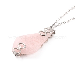 Rose Quartz Pendant Necklaces&nbsp;NJEW-E154-07P