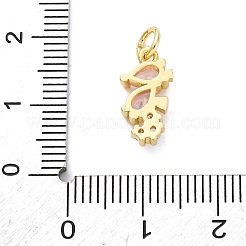 Brass Micro Pave Cubic Zirconia Pendants&nbsp;KK-S510-47G-03