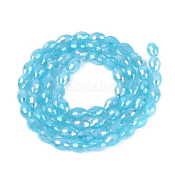 Electroplate Imitation Jade Glass Beads Strands&nbsp;GL-N002-01A-C04