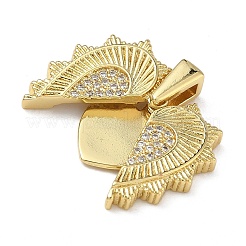 Brass Micro Pave Cubic Zirconia Pendants&nbsp;KK-L257-08G-01
