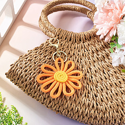 Polyester Flower Keychains&nbsp;KEYC-TAC00065-04