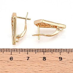 Brass Micro Pave Cubic Zirconia Hoop Earring Finding&nbsp;KK-N261-42G