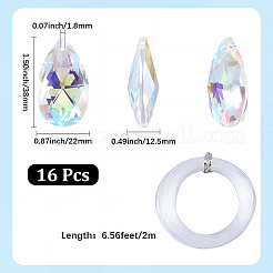 16Pcs Glass Pendants&nbsp;GLAA-SP0001-78