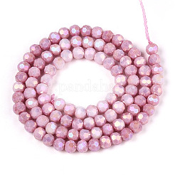 Anti-Tarnish Electroplate Glass Beads Strands&nbsp;LS-EGLA-T021-4mm-15-02