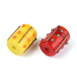 Handmade Gold Foil Glass Bumpy Beads&nbsp;LAMP-ZX003-12