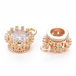 Brass Micro Pave Cubic Zirconia Charms&nbsp;KK-S356-772D