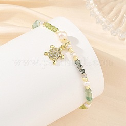 Brass Micro Pave Clear Cubic Zirconia Charm Bracelets&nbsp;BJEW-JB14399
