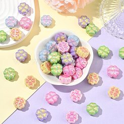 50Pcs UV Plating Opaque Acrylic Beads&nbsp;SACR-CJ0001-75