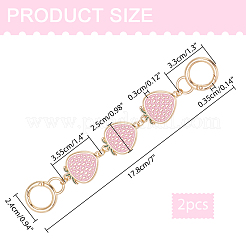 2Pcs Alloy Enamel Strawberry Link Bag Handle Extenders&nbsp;FIND-WR0006-43B