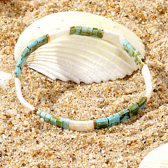 Ethnic Style Japanese Tila Glass Seed Beads Stretch Bracelets for Women&nbsp;MU4713