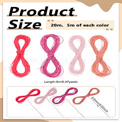20M 4 Colors 2-Ply Round Waxed Cotton Thread Cords&nbsp;YC-LP0001-03A