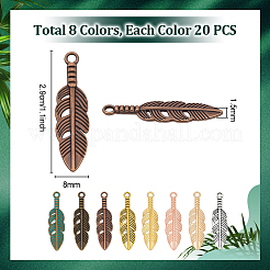 160Pcs 8 Colors Tibetan Style Alloy Pendants&nbsp;FIND-PH0059-55