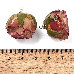 Brass Epoxy Resin Pendants&nbsp;FIND-D043-01G-07