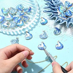 24Pcs 12 Styles Printed Alloy Pendants&nbsp;ENAM-CJ0006-80