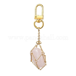 2Pcs 2 Styles Brass Bar Link Chains Pouch Stone Pendant Decorations&nbsp;HJEW-JM02034-01