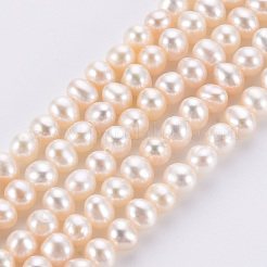 Natural Cultured Freshwater Pearl Beads Strands&nbsp;PEAR-R063-07A