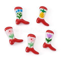 5Pcs Boot Baking Paint Glass Enamel  Beads&nbsp;LAMP-TADJ0001-08