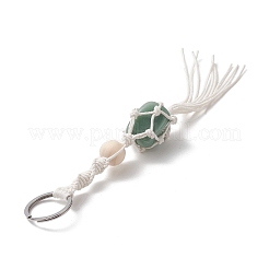 Cotton Thread Macrame Pouch Gemstone Tassel Keychain&nbsp;KEYC-JKC00469