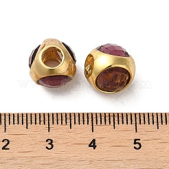 Brass Cubic Zirconia European Beads&nbsp;KK-K275-08G