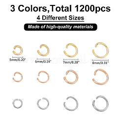 1200Pcs 12 Styles 304 Stainless Steel Open Jump Rings&nbsp;STAS-ME0001-75