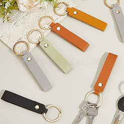 10Pcs 5 Colors PU Leather Keychain with Iron Belt Loop Clip for Keys&nbsp;KEYC-CL0001-07A