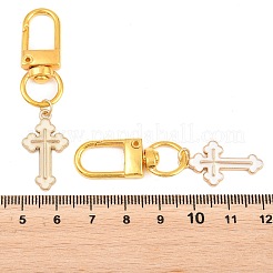 10Pcs 2 Colors Cross Alloy Enamel Pendant Decorations&nbsp;HJEW-JM03678