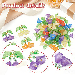 50Pcs 5 Colors Transparent Acrylic Pendants&nbsp;PALLOY-SZ00070