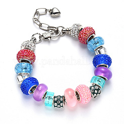 Acrylic & Resin & Polymer Clay Rhinestone European Beads&nbsp;FPDL-S015-04C
