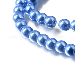 (Defective Closeout Sale) Baking Paint Pearlized Glass Pearl Beads Strands&nbsp;HY-XCP0001-19
