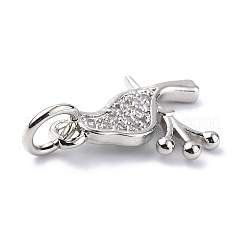 Brass Micro Pave Cubic Zirconia Charms&nbsp;ZIRC-F131-14P
